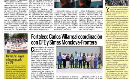 Portada RCG Centro [30 de junio de 2026] Coahuila es referente nacional en control de confianza policial; fortalece Carlos Villarreal coordinación con CFE y Simas y más…