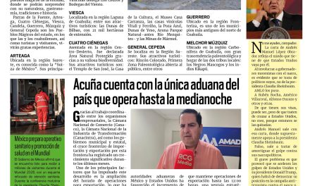 Portada RCG Fronteriza [5 de junio de 2026] Invitan a visitar los ocho pueblos mágicos de Coahuila; Acuña cuenta con la única aduana del país que opera hasta la medianoche y más…