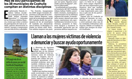 Portada RCG Fronteriza [19 de junio de 2026] Inauguran los Juegos Estatales Deportivos y Culturales de las Personas Adultas Mayores; llaman a denunciar y buscar ayuda oportunamente y más…