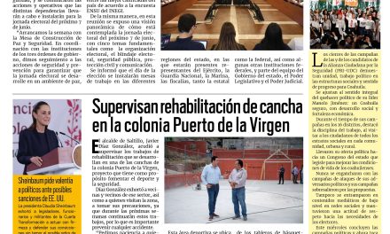 Portada RCG Media [2 de junio de 2026] En equipo garantizamos una jornada electoral tranquila y en paz: Manolo; Con seguridad, Ramos Arizpe trabaja por la seguridad; 545 detenidos en mayo y más…