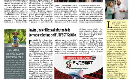 Portada RCG Media [13 de junio de 2026] Manolo Jiménez fortalece la relación con Estados Unidos; invita Javier Díaz a disfrutar de la jornada sabatina del FUTFEST Saltillo y más…