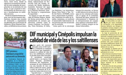 Portada RCG Media [17 de junio de 2026] Tres órdenes de gobierno atienden contingencia por las lluvias; DIF municipal y Cinépolis impulsan la calidad de vida de las y los saltillenses y más…