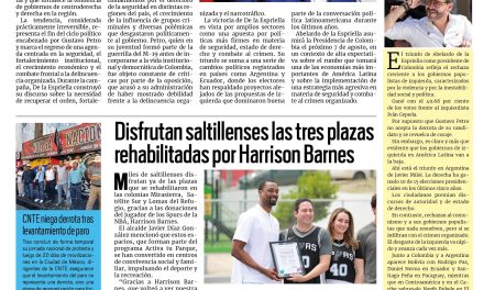 Portada RCG Media [22 de junio de 2026] Gana la derecha en Colombia; disfrutan saltillenses las tres plazas rehabilitadas por Harrison Barnes y más…