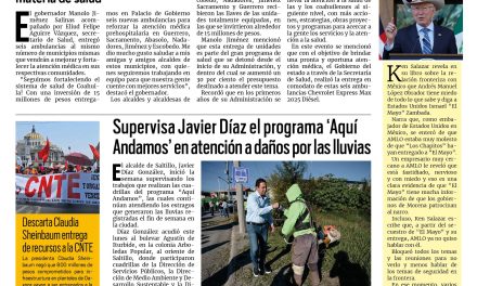 Portada RCG Media [23 de junio de 2026] Manolo Jiménez entrega ambulancias a seis municipios del estado; supervisa Javier Díaz programa ‘Aquí Andamos’ en atención a daños por las lluvias y más…