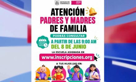 A partir de las 9:00 horas del ocho de junio se podrá consultar la escuela asignada al próximo ciclo escolar
