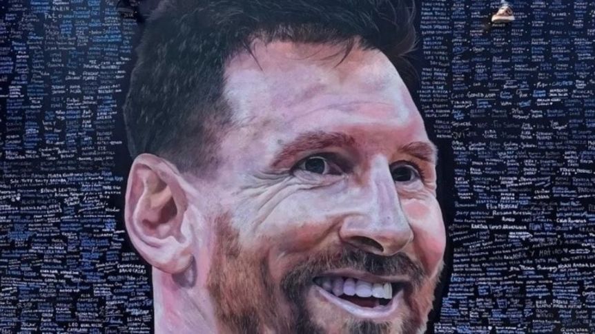 Mural de Messi se vuelve viral tras mensaje del astro argentino