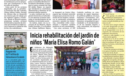 Portada RCG Carbonífera [7 de julio de 2026] DIF Coahuila lleva desarrollo y esperanza a todo el estado; inicia rehabilitación del jardín de niños ‘María Elisa Romo Galán’ y más…