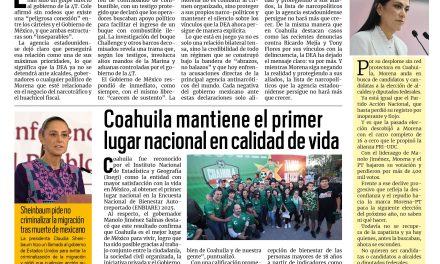 Portada RCG Carbonífera [17 de julio de 2026] EE. UU. a la caza de morenistas narcos; Coahuila mantiene el primer lugar nacional en calidad de vida y más…