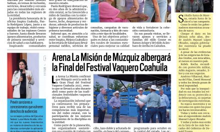Portada RCG Carbonífera [29 de julio de 2026] En Coahuila se siguen inspirando comunidades; Arena La Misión de Múzquiz albergará la Final del Festival Vaquero Coahuila y más…