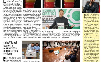 Portada RCG Centro [8 de julio de 2026] Manolo Jiménez, primer lugar en seguridad, desempeño y cercanía; con trabajo y planeación, seguimos alcanzando nuestros objetivos: Manolo Jiménez y más…