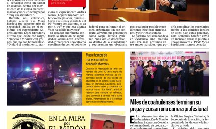 Portada RCG Centro [20 de julio de 2026] Mejía del PT Coahuila está ligado a la delincuencia: Luis Fernando Salazar; miles de coahuilenses terminan su prepa y cursas una carrera profesional y más…