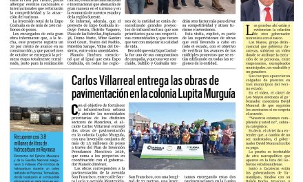 Portada RCG Centro [23 de julio de 2026] Muy pronto quedará la primera etapa de la Expo Coahuila: Manolo Jiménez; Carlos Villarreal entrega obras de pavimentación en la colonia Lupita Murguía y más…