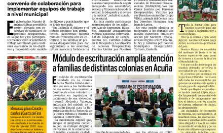 Portada RCG Fronteriza [5 de julio de 2026] ‘Fortalecemos diálogo y atención junto a colectivos de familiares de personas desaparecidas’, afirma Manolo Jiménez; Recomiendan tramitar permiso notarial para menores que viajen sin sus padres y más…