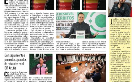Portada RCG Fronteriza [8 de julio de 2026] Manolo Jiménez, primer lugar en seguridad, desempeño y cercanía; con trabajo y planeación, seguimos alcanzando nuestros objetivos: Manolo Jiménez y más…