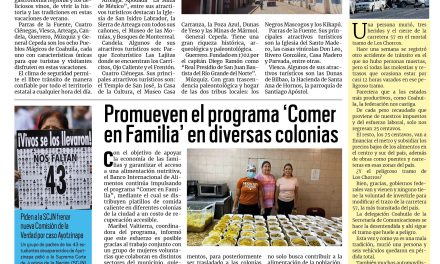 Portada RCG Fronteriza [30 de julio de 2026] Coahuila sorprende con experiencias y sitios únicos; promueven programa ‘Comer en Familia’ en diversas colonias y más…