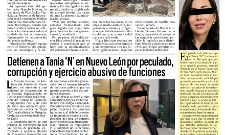 Portada RCG Lagunera [6 de julio de 2026] Plantan más de 100 mil árboles en los 38 municipios del estado; detienen a Tania ‘N’ en Nuevo León por peculado, corrupción y ejercicio abusivo de funciones y más…