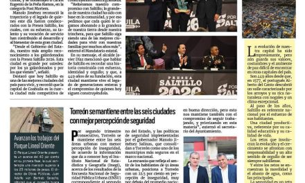 Portada RCG Lagunera [25 de julio de 2026] Saltillo celebra 449 años de grandeza; Torreón se mantiene entre las seis ciudades con mejor percepción de seguridad y más…