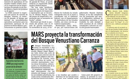 Portada RCG Lagunera [28 de julio de 2026] Listo Coahuila para reanudar las exportaciones de ganado; MARS proyecta la transformación del Bosque Venustiano Carranza y más…