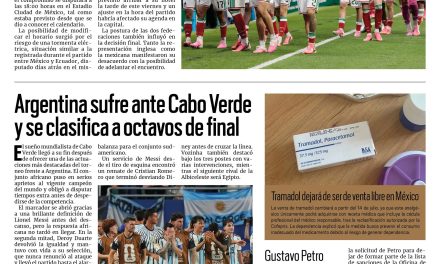Portada RCG Nacional e Internacional [4 de julio de 2026] México vs Inglaterra no se mueve de hora; Argentina sufre ante Cabo Verde y se clasifica a octavos de final y más…