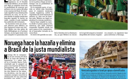 Portada RCG Nacional e Internacional [6 de julio de 2026] Inglaterra vence a México y elimina a la Selección Nacional del Mundial; Noruega hace la hazaña y elimina a Brasil de la justa mundialista y más…