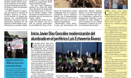 Portada RCG Media [28 de julio de 2026] Listo Coahuila para reanudar las exportaciones de ganado; inicia Javier Díaz González modernización del alumbrado en el periférico LEA y más…