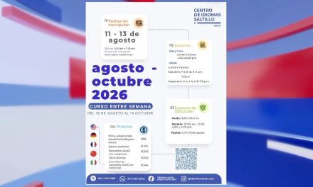 Del 11 al 13 de agosto inscripciones abiertas para cursos del Centro de Idiomas Saltillo