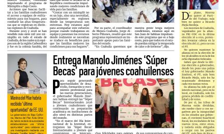 Portada RCG Carbonífera [13 de agosto de 2026] Continúa Mejora Coahuila impulsando el programa de Minisplits a Bajo Costo; entrega Manolo Jiménez ‘Súper Becas’ para jóvenes coahuilenses y más…