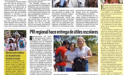 Portada RCG Carbonífera [31 de agosto de 2026] Coahuila vive sus tradiciones en familia y con seguridad: Manolo Jiménez; PRI regional hace entrega de útiles escolares y más…