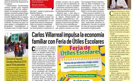 Portada RCG Centro [6 de agosto de 2026] Manolo Jiménez fortalece su gabinete con nuevos nombramientos; Carlos Villarreal impulsa la economía familiar con Feria de Útiles Escolares y más…