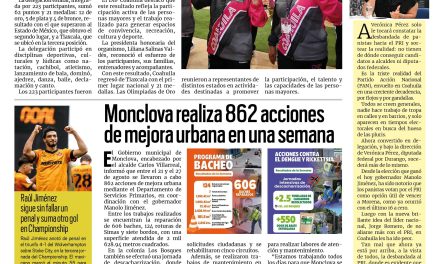 Portada RCG Centro [30 de agosto de 2026] Coahuila conquista 1er lugar nacional en Olimpiadas de Oro; Anuncia Simas inversión de 32 mdp de pesos y más…