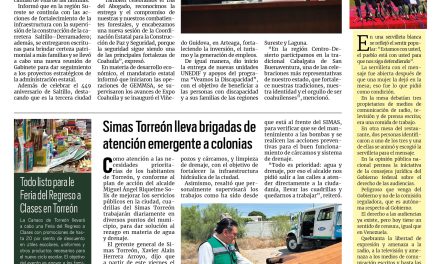 Portada RCG Lagunera [1 de agosto de 2026] Continuamos trabajando con buenos resultados para Coahuila: Manolo Jiménez; Simas Torreón lleva brigadas de atención emergente a colonias y más…