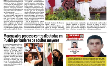 Portada RCG Nacional  Internacional [6de agosto de 2026] Presidenta presenta la Jornada Nacional de Reforestación 2026; Morena abre proceso contra diputadas en Puebla por burlarse de adultos mayores y más…