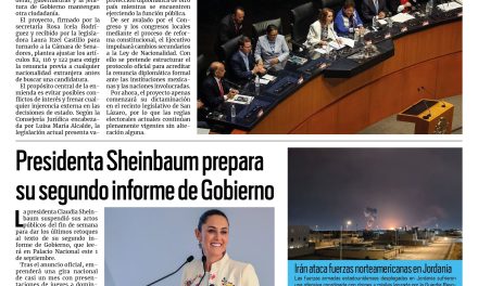 Portada RCG Nacional e Internacional [31 de agosto de 2026] Analiza Senado iniciativa para impedir doble nacionalidad a presidentes y gobernadores; presidenta Sheinbaum prepara su segundo informe de Gobierno y más…