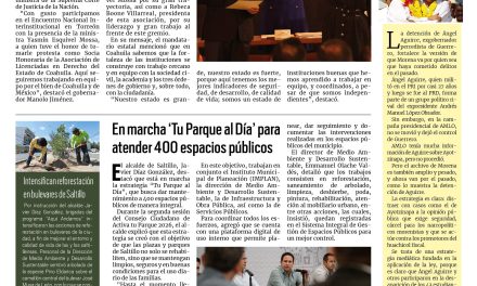 Portada RCG Media [ 8 de agosto de 2026] Coahuila es un estado de instituciones fuertes: Manolo Jiménez; en marcha ‘Tu Parque al Día’ para atender 400 espacios públicos y más…