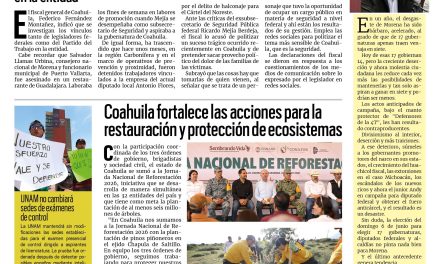 Portada RCG Media [10 de agosto de 2026] Integrantes del PT Coahuila son investigados por relación con el crimen: FGE; Coahuila fortalece las acciones para la restauración y protección de ecosistemas y más…