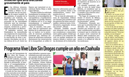 Portada RCG Media [17 de agosto de 2026] EE. UU. busca narcopolíticos de Morena; 4T se niega a colaborar: Gabriel Elizondo; programa Vive Libre Sin Drogas cumple un año en Coahuila y más…
