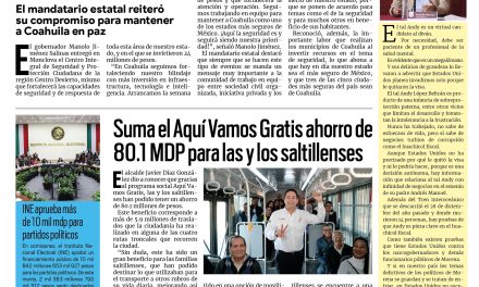 Portada RCG Media [18 de agosto de 2026] Inauguran Centro Integral de Seguridad y Protección Ciudadana en la región Centro; suma el Aquí Vamos Gratis ahorro de 80.1 MDP para las y los saltillenses y más…