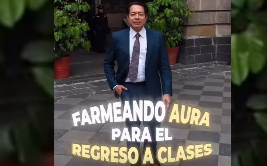 Mario Delgado se sube al trend de ‘farmear aura’  para promover acciones de la SEP