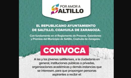 Abren convocatoria al Premio Municipal de la Juventud 2026 en Saltillo