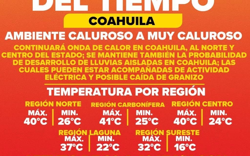 Siguen días calurosos en Coahuila