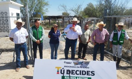 Tomás Gutiérrez entrega rehabilitación de pozo de agua en el ejido ‘La Leona’