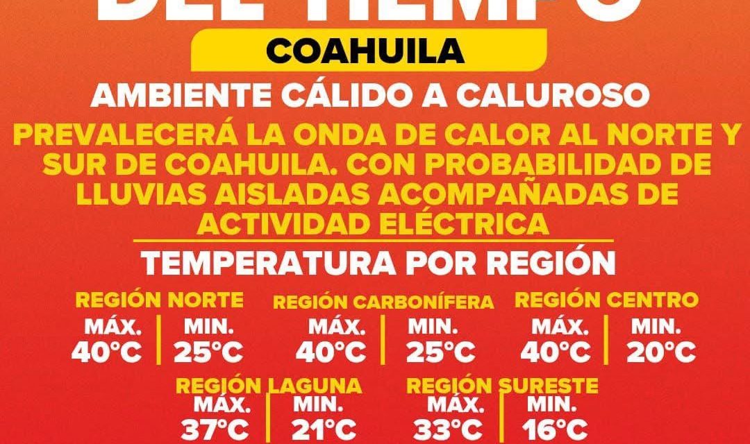 Siguen las altas temperaturas en la mayor parte de Coahuila