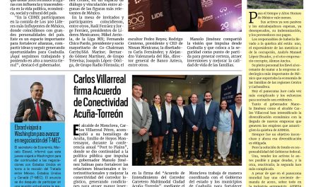 Portada RCG Centro [10 de septiembre de 2026] Manolo Jiménez entre los líderes más influyentes de México; Carlos Villarreal firma Acuerdo de Conectividad Acuña-Torreón y más…