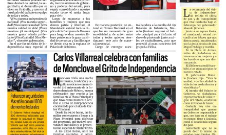 Portada RCG Centro [16 de septiembre de 2026] ‘Viva Coahuila, tierra de unidad, seguridad y calidad de vida’; Carlos Villarreal celebra con familias de Monclova el Grito de Independencia y más…