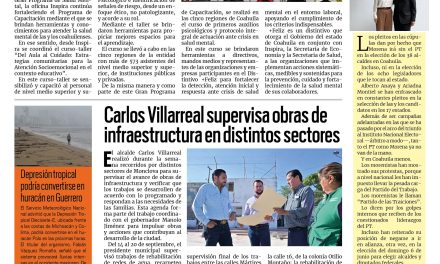 Portada RCG Centro [21 de septiembre de 2026] Fortalece Inspira Coahuila la atención a la salud mental; Carlos Villarreal supervisa obras de infraestructura en distintos sectores y más…