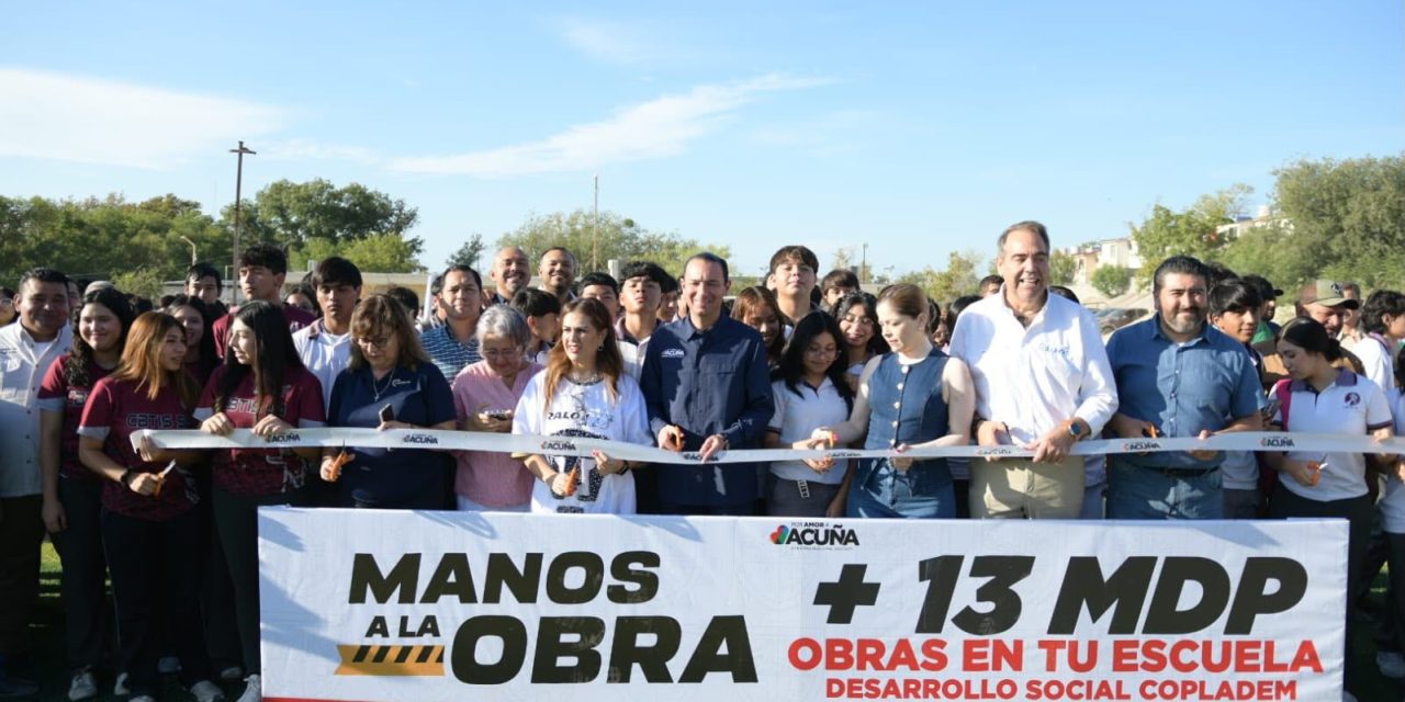 CBTIS 54 recibe nueva cancha de futbol en Acuña