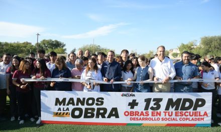 CBTIS 54 recibe nueva cancha de futbol en Acuña