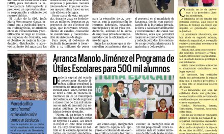 Portada RCG Fronteriza [1 de septiembre de 2026] Arranca Manolo Jiménez el Programa de Útiles Escolares para 500 mil alumnos; afecta al cruce fronterizo la aplicación estricta de reglamentos de aduana y más…