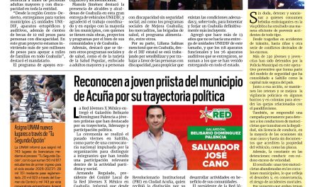 Portada RCG Fronteriza [6 de septiembre de 2026] Entregamos becas de 10 mil pesos a miles de personas con discapacidad: Manolo; Museo del Antiguo Cuartel Militar de Acuña amplía sus horarios al Público y más…