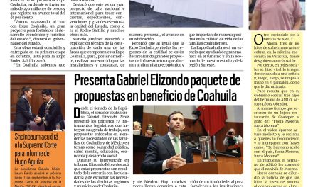 Portada RCG Lagunera [3 de septiembre de 2026] ‘Expo Coahuila fortalecerá el desarrollo económico y turístico’; presenta Gabriel Elizondo paquete de propuestas en beneficios de Coahuila y más…